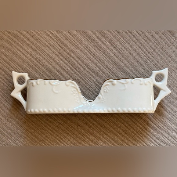 Vintage Servers Caddies Utensils White Porcelain Flatware Holder.Japan